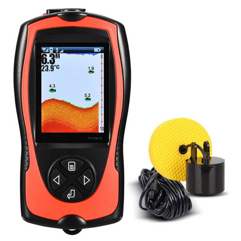 Fish Finder - เครื่องหาปลาแบบมีสาย หน้าจอสีภาษาอังกฤษความละเอียดสูง โซนาร์ภาพแบบไร้สาย เครื่องหาปลาแบบไร้สาย เครื่องตรวจจับฝูงปลา