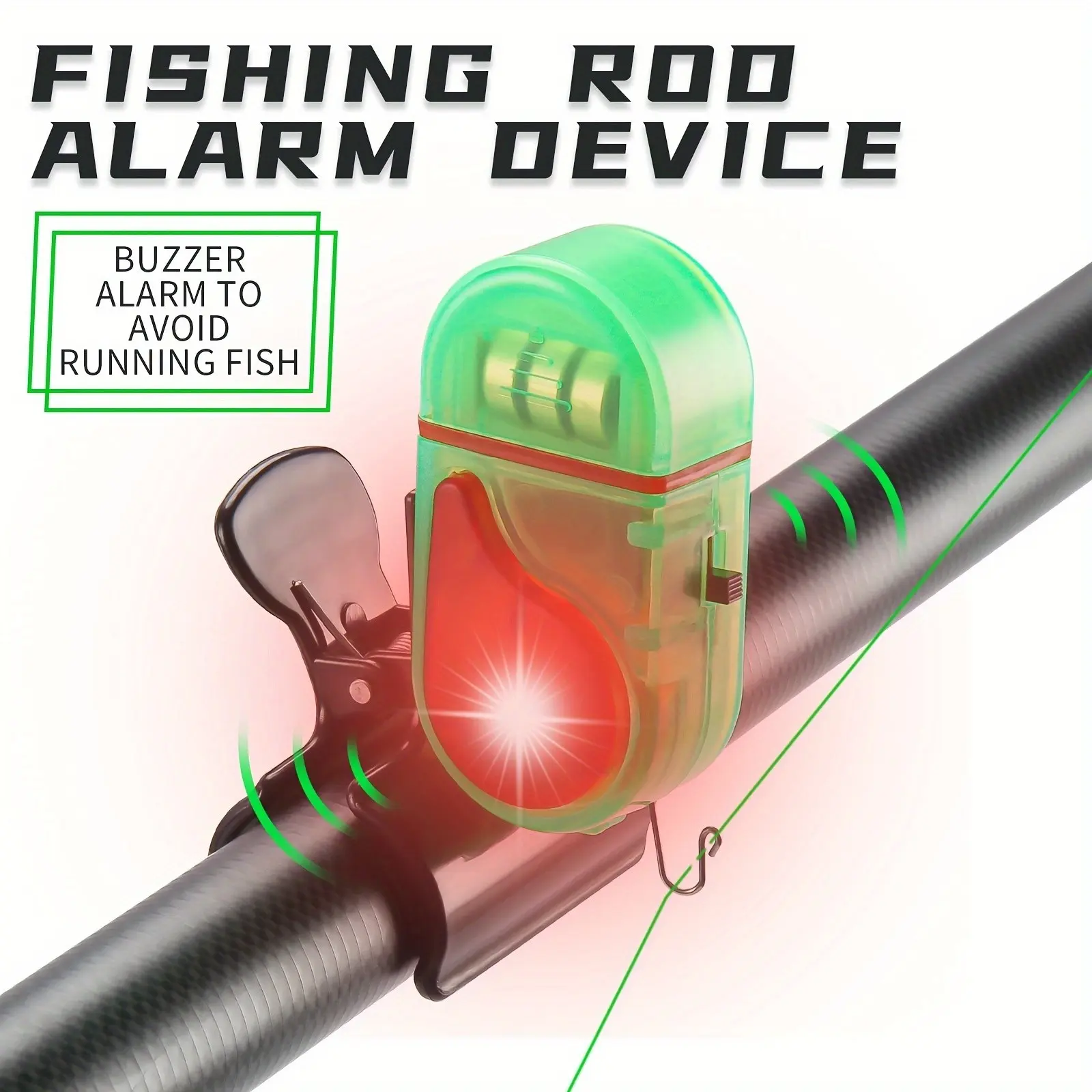 Bite Alarm - สัญญาณเตือนการกัดปลาแบบ LED 2 ชิ้น, รุ่นอัปเกรด 2025