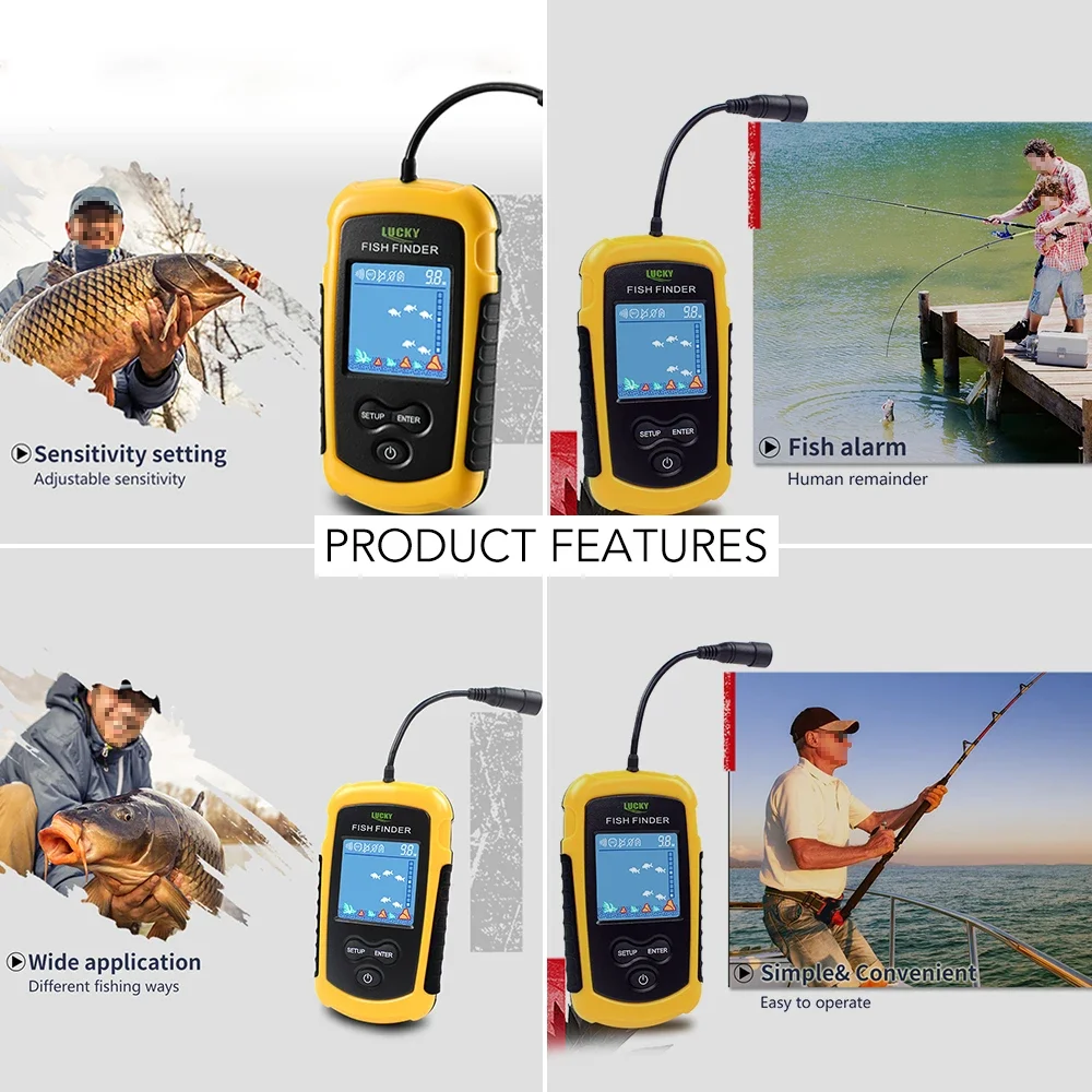 Lucky หน้าจอสี LCD แบบพกพา Fis - Fish Finder Portable บทวิจารณ์และราคา