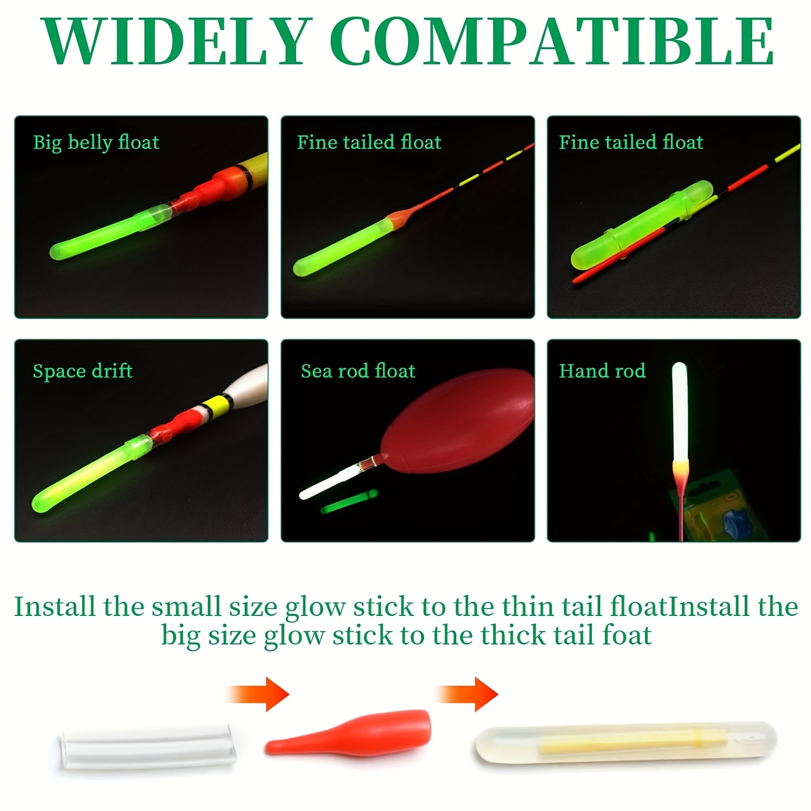 100PCS ตกปลา GLOW Sticks ชุด,R - Fish Alarm บทวิจารณ์และราคา